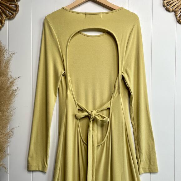 Free People maxi dress open back long sleeve cutout boho - Picture 8 of 9